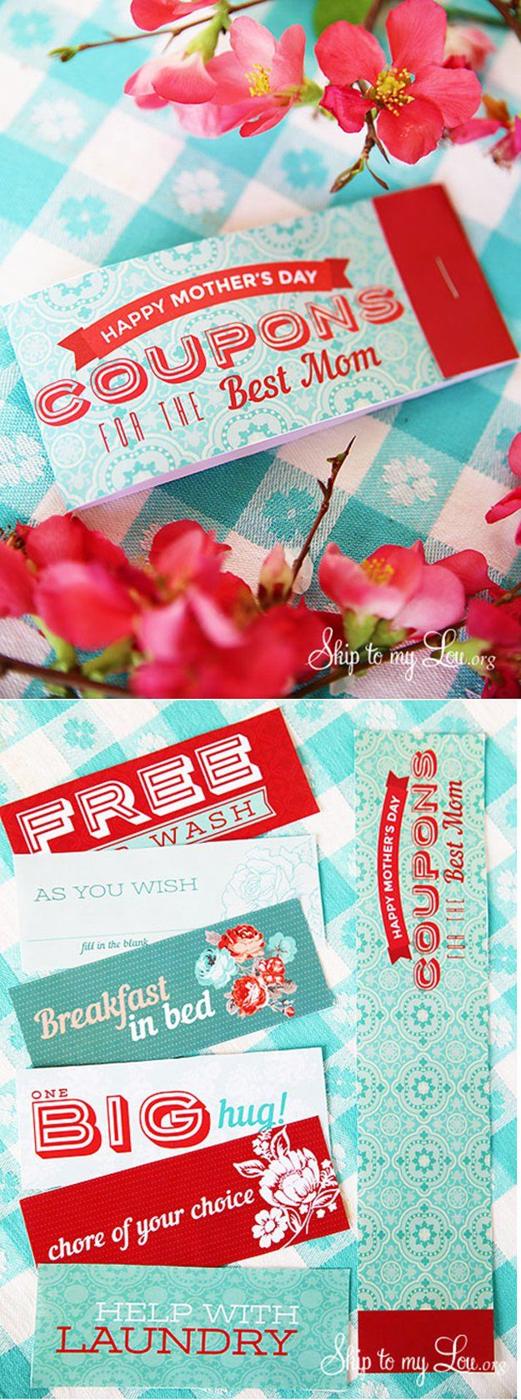 Printable Mother's Day Coupons, a handmade mothers day gift worth trying this season and worth a look