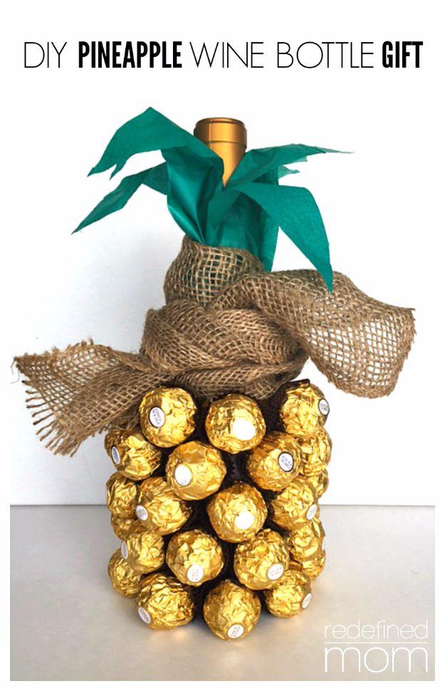DIY Pineapple Wine Bottle Gift, a gift worth doubling for extra recipients and a favorite pick from this roundup