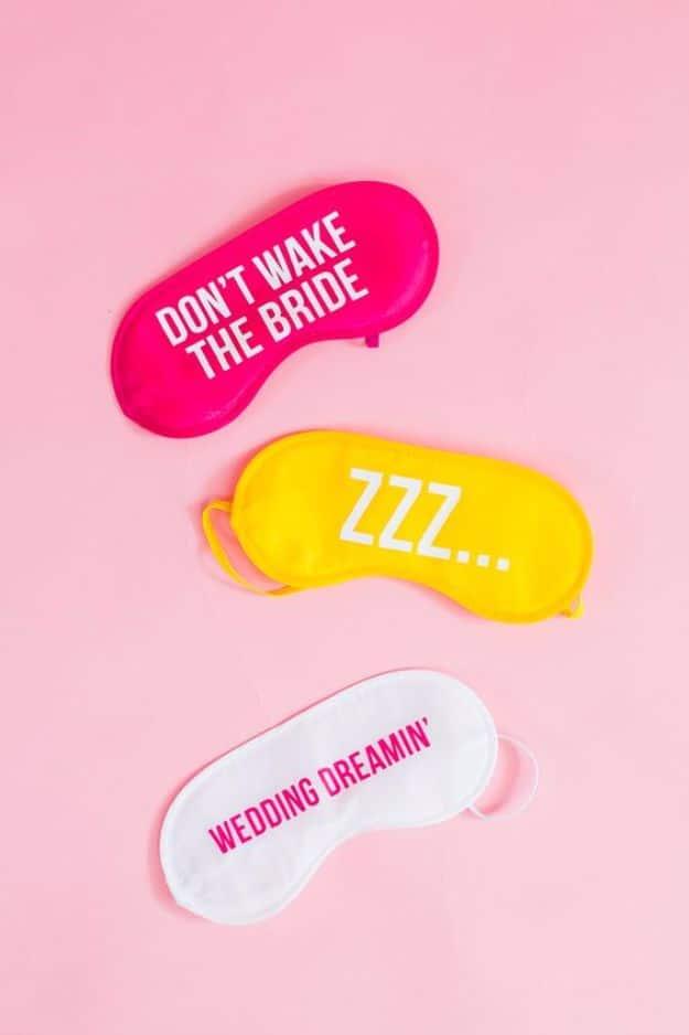 DIY Sleep Masks For Bride And Bridesmaids, a fun DIY sleep mask worth sewing this weekend and an idea worth saving for later
