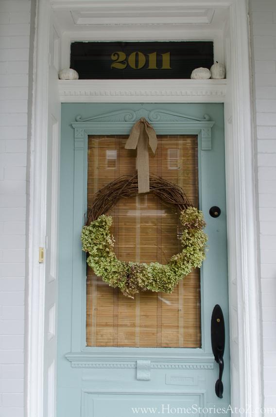 Dried Hydrangea Wreath, quick enough to finish before nap time and a piece worth keeping out on display
