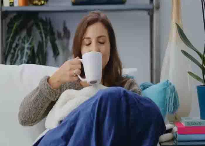 Bundling up with heavy blankets during winter