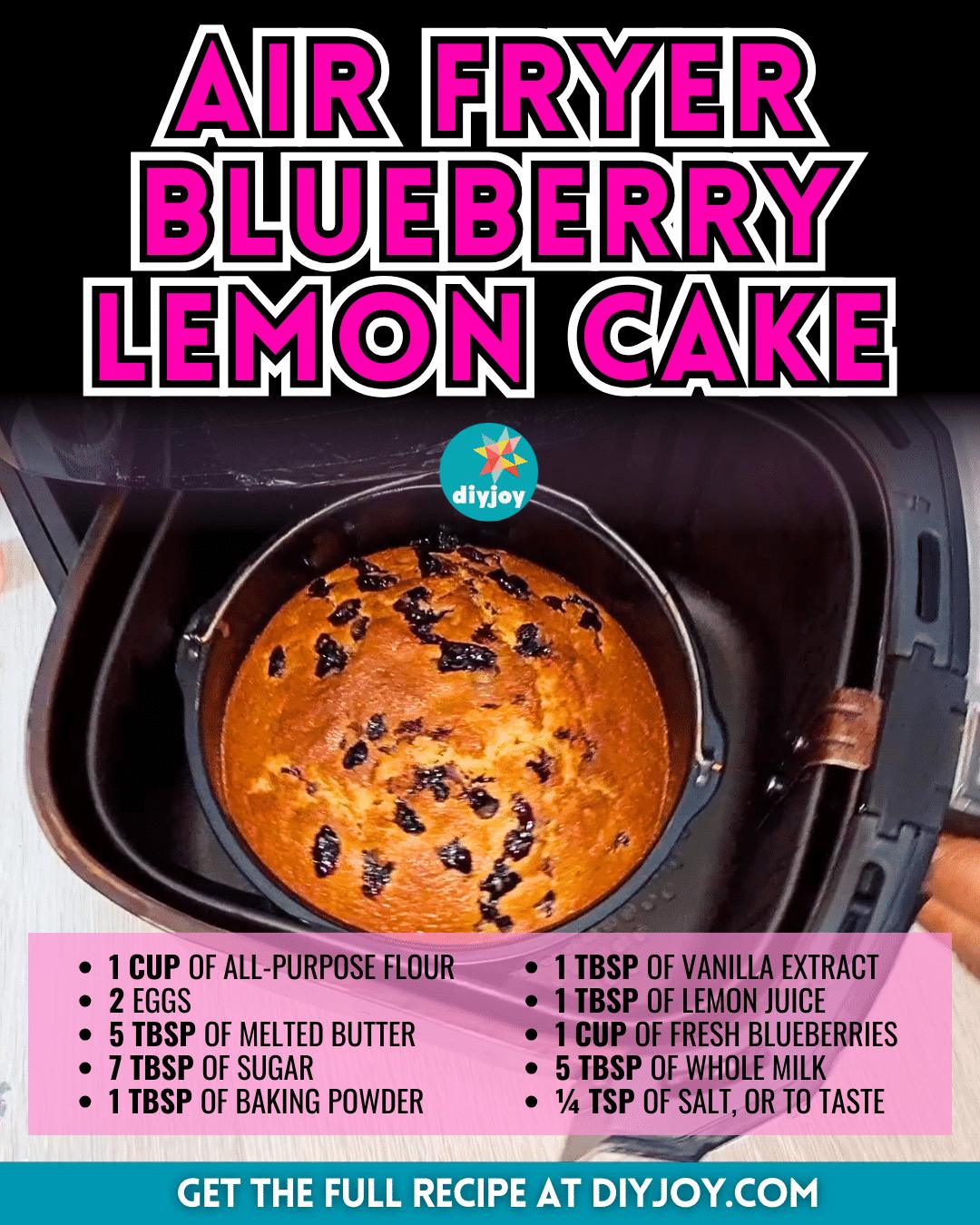 Easy Air Fryer Blueberry Lemon Cake Recipe