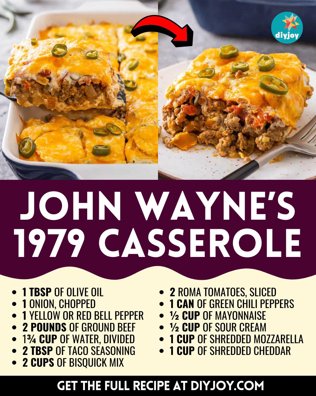 Easy John Wayne’s 1979 Casserole Recipe