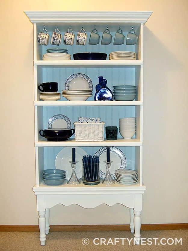 Turn a Bookcase into a China Hutch, a bookshelf idea, simple enough for a first try and a satisfying finish for not much work