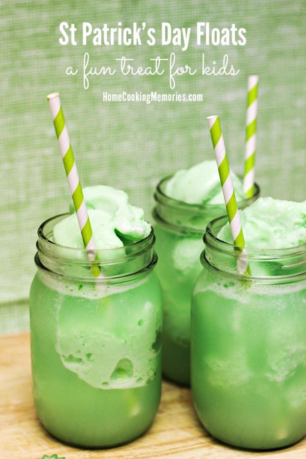 DIY St Patricks Day Ideas - Lime Sherbet Floats - Food and Best Recipes, Decorations and Home Decor, Party Ideas - Cupcakes, Drinks, Festive St Patrick Day Parties With these Easy,