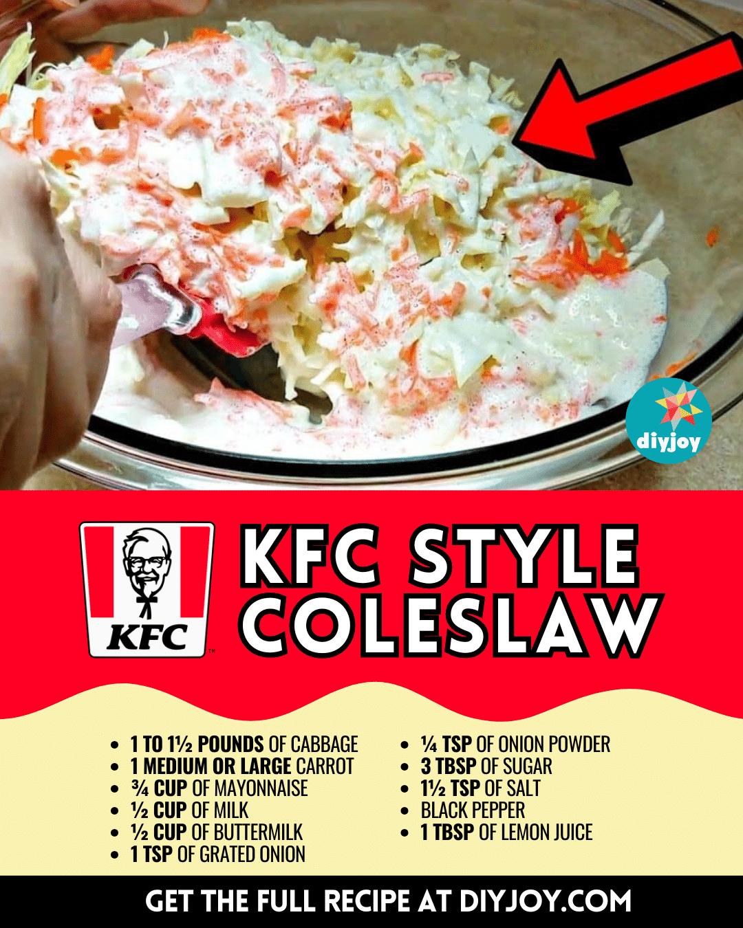 Easy Homemade KFC Style Coleslaw Recipe