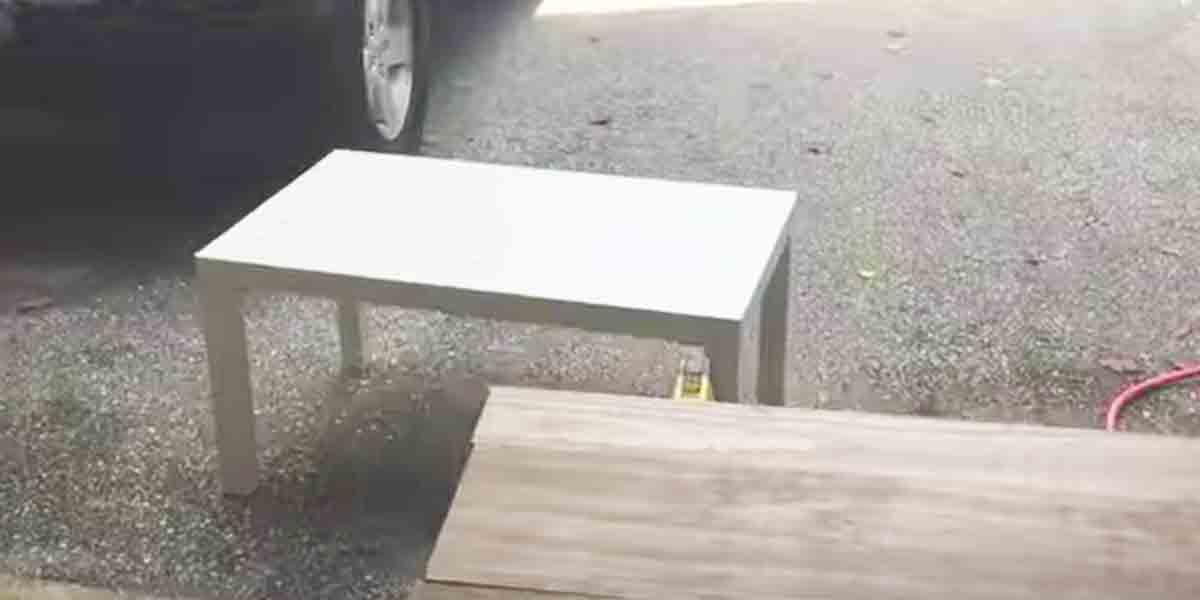 He Stains And Nails Wood On A Cheap White Table, For A Pottery Barn Inspired Table!