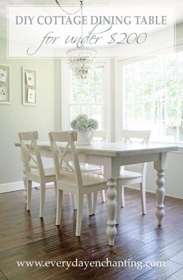 DIY Cottage Dining Table Tutorial, a reclaimed wood design, a beginner friendly build with no special tools required