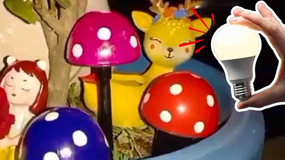 DIY Garden Mushroom Using An Old LED Bulb