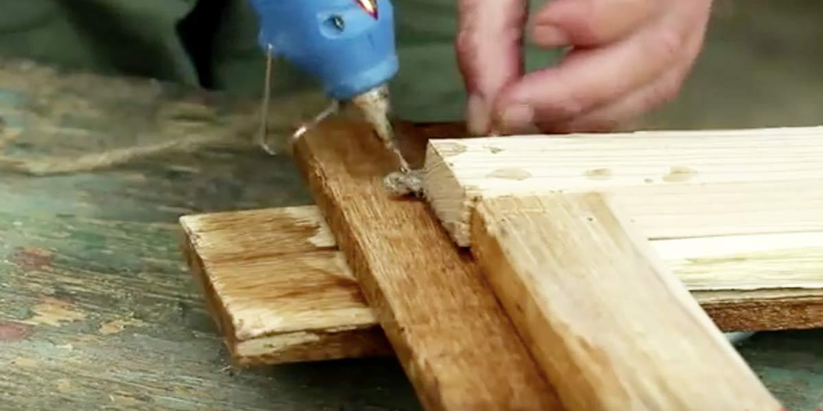 He Nails Pallets, Wraps And Hot Glues Twine. You’ll Always Have A Place For This Item!