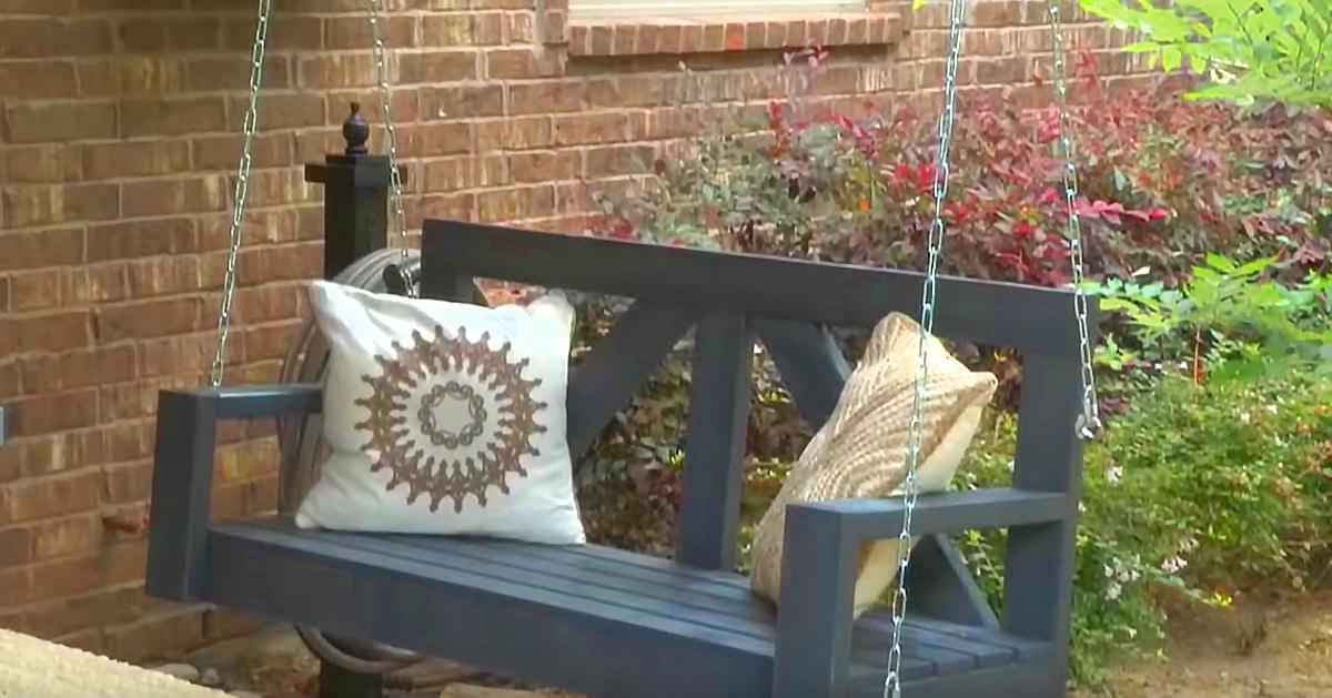 DIY $40 Farmhouse Porch Swing