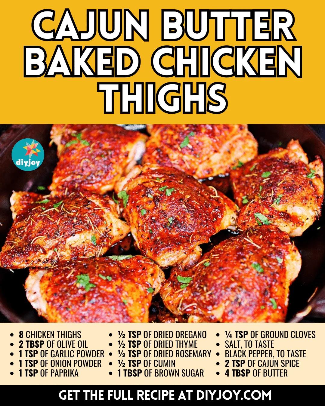 Juicy Cajun Butter Baked Chicken Thighs Recipe