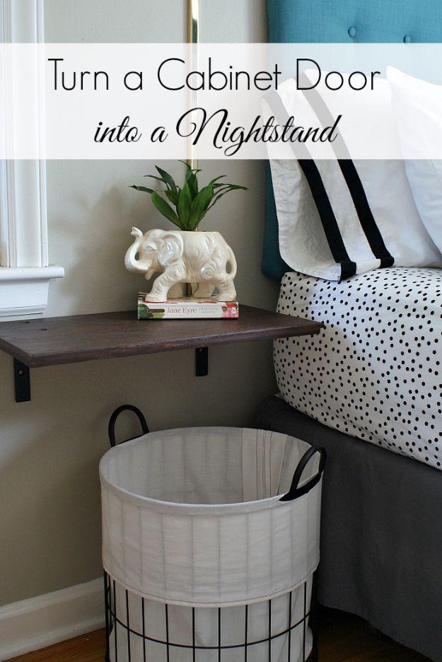 Turn A Cabinet Door Into A Nightstand, a creative upgrade using items already on hand and it is easier than it looks