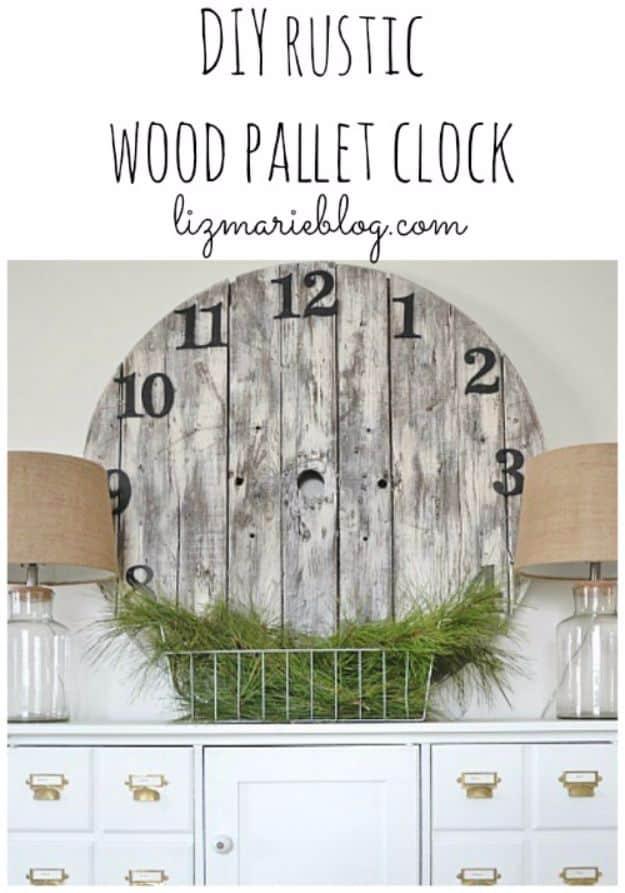 DIY Rustic Wood Pallet Clock, quick enough to finish in an afternoon and a fun project worth trying this weekend