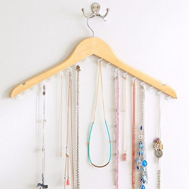 DIY Clothes Hanger Jewelry Storage, low effort once the supplies are laid out and a keepsake worth handing down