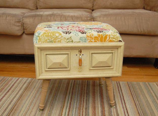 DIY Drawer Ottoman, one worth bookmarking from this list and a creative way to give an old piece new life