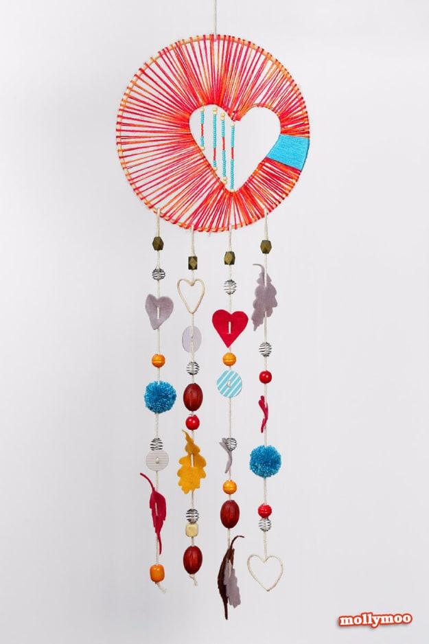 Heart Hope Dreamcatcher, a fun weekend project using basic supplies and a creative decor piece made almost entirely from yarn