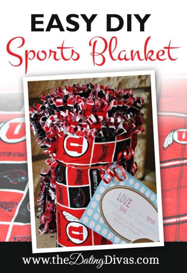 Easy DIY Sports Blanket, wallet friendly enough to give without straining a budget and a find that earns a spot on the mantel