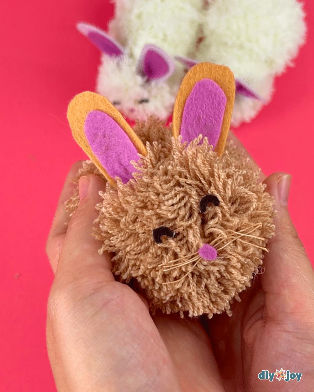 Homemade Pom Pom Bunny — yarn bunny