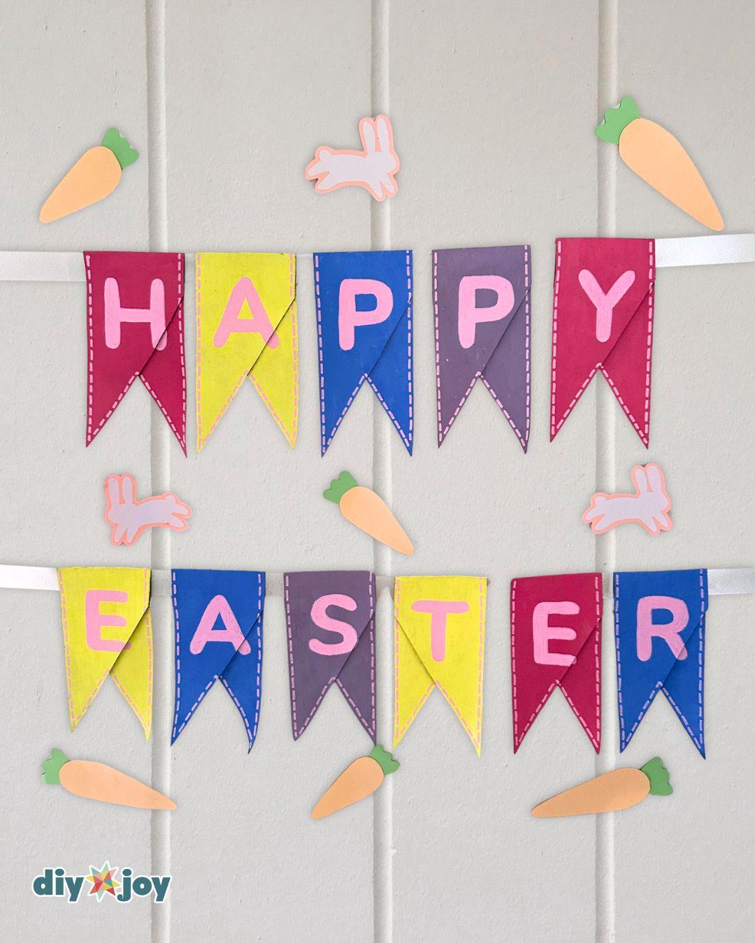 Toilet Paper Roll Easter Banner — decorating