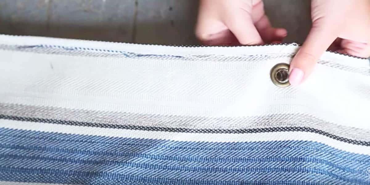 She Hammers Grommets Into Fabric To Make A Much Needed Item for Summer!