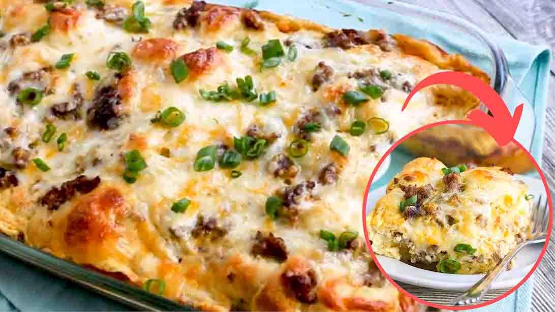 Sausage Crescent Roll Breakfast Casserole