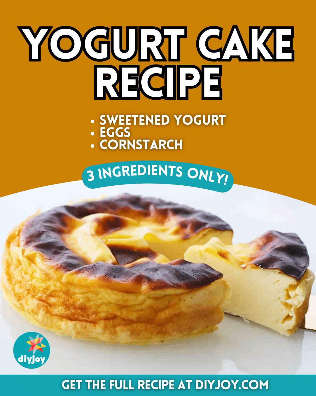 Easy 3-Ingredient Yogurt Cake Recipe