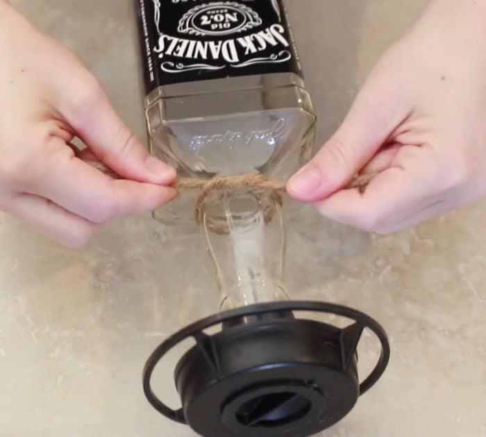 Easy DIY Upcycled Jack Daniel's Bird Feeder