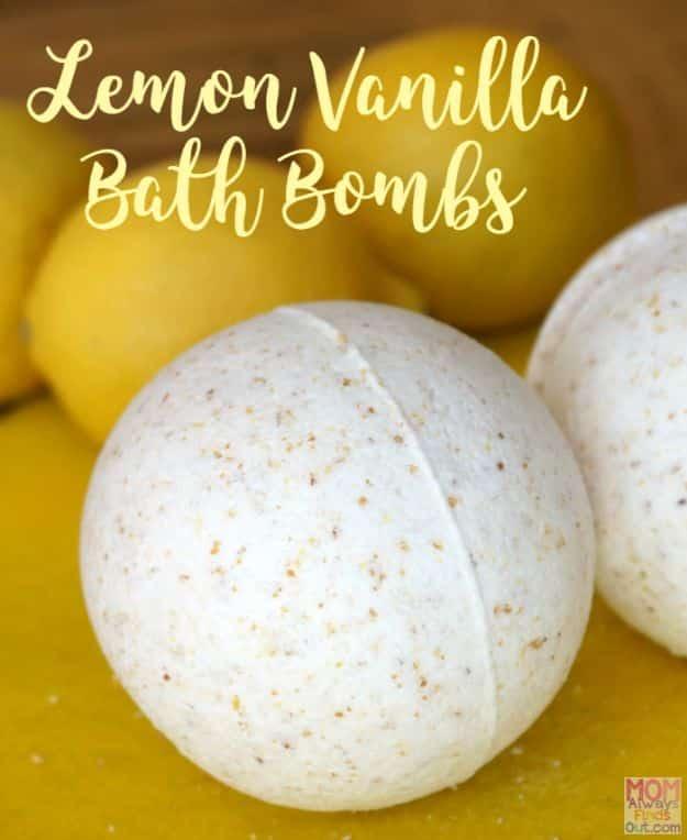 Lemon Vanilla Bath Bombs, a fizzy homemade soak, easy to customize with a favorite fragrance on hand