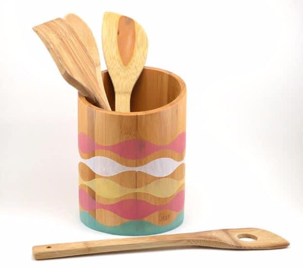 Stained Bamboo Holder, a creative kitchen decor idea worth making this weekend and a favorite pick from this roundup