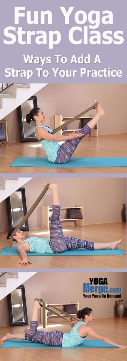 Best Exercises for 2018 - Use Yoga Strap - Easy At Home Exercises - Quick Exercise Tutorials to Try at Lunch Break - Ways To Get In Shape - Butt, Abs, Arms, Legs, Thighs, Tummy