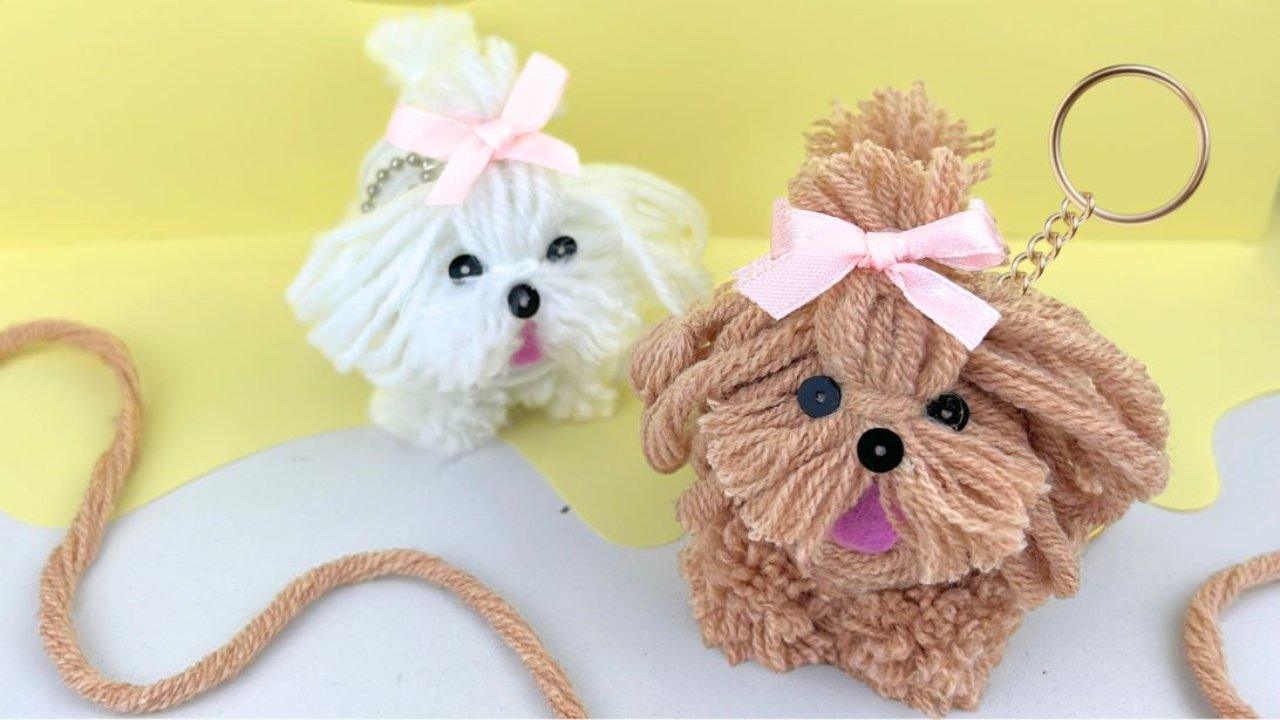 How to Make a DIY Yarn Dog Keychain