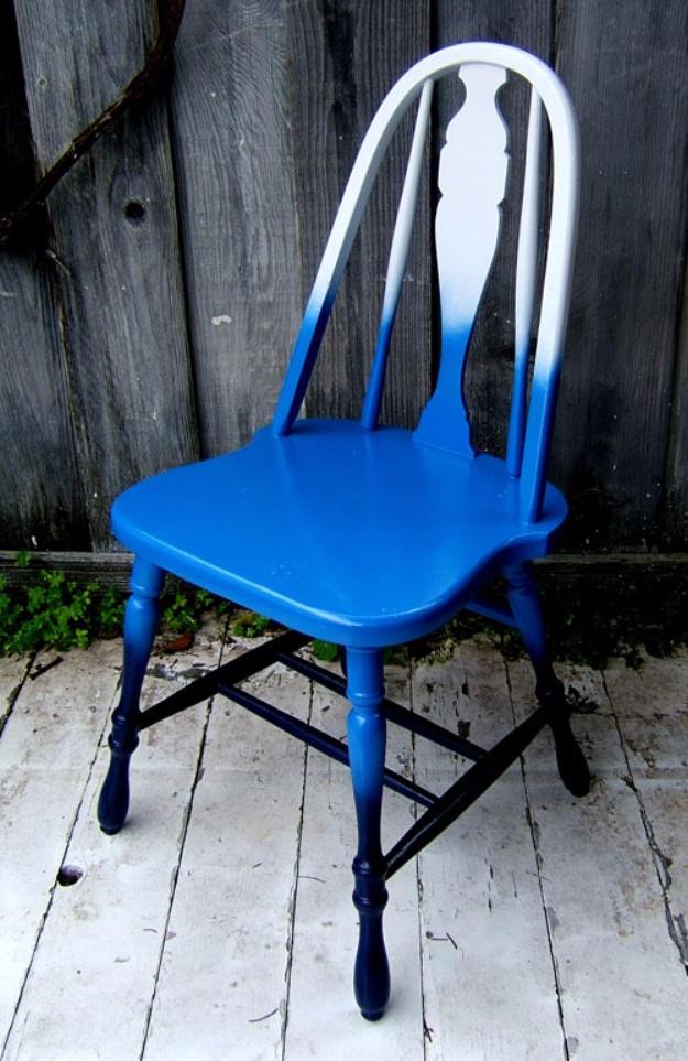 Shades Of Blue Ombre Chair, a seating idea, simple enough for a first try and proof a small touch makes a big difference