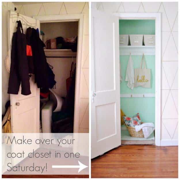 DIY Coat Closet Makeover, an idea worth saving to your favorites and a project worth trying this weekend