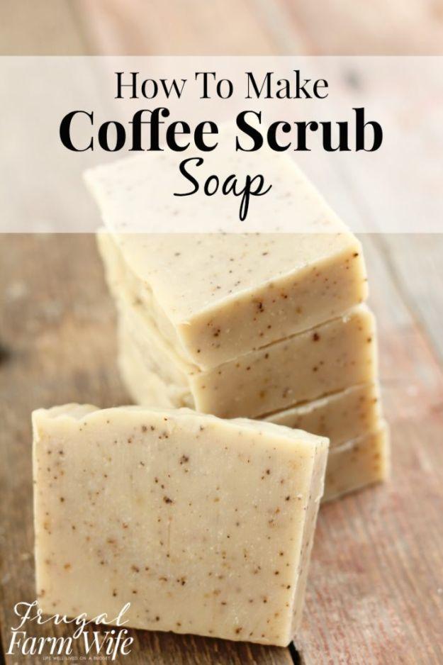 Homemade Coffee Scrub Soap, quick enough to finish before nap time and a project worth saving for a free weekend