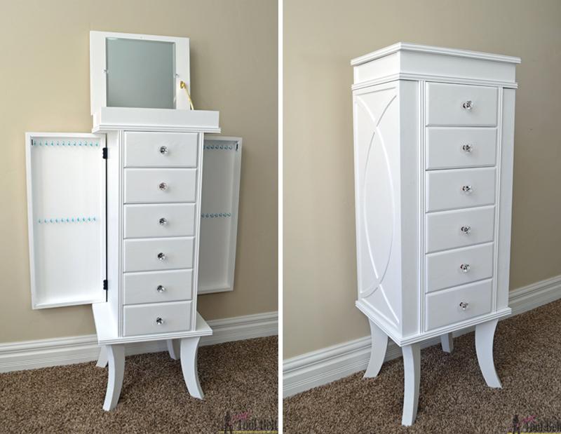 Standing Jewelry Cabinet, quick to set up on a rainy afternoon and a finishing touch that ties the room together