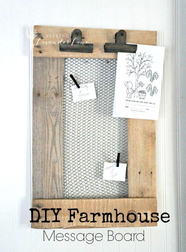 DIY Farmhouse Message Board, a farmhouse decor idea, simple enough for a first try and a satisfying finish for not much work