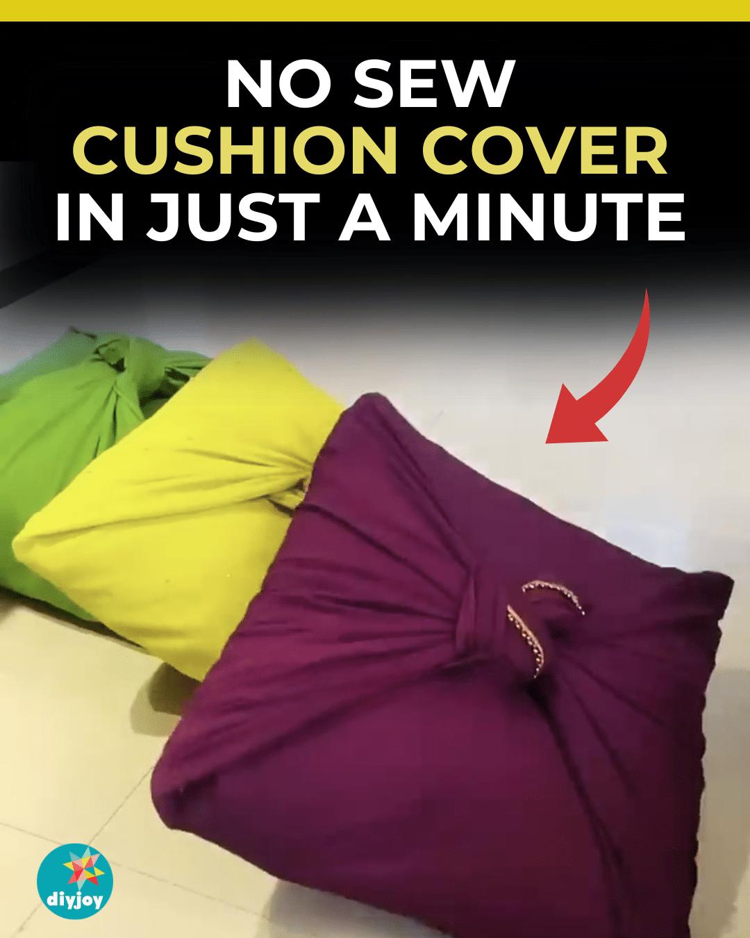 No Sew Cushion Cover in just a Minute