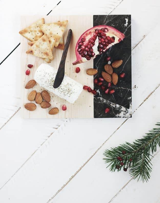 DIY Marble Cutting Board, forgiving enough for shaky first time crafting and an offering nobody else will be giving this year