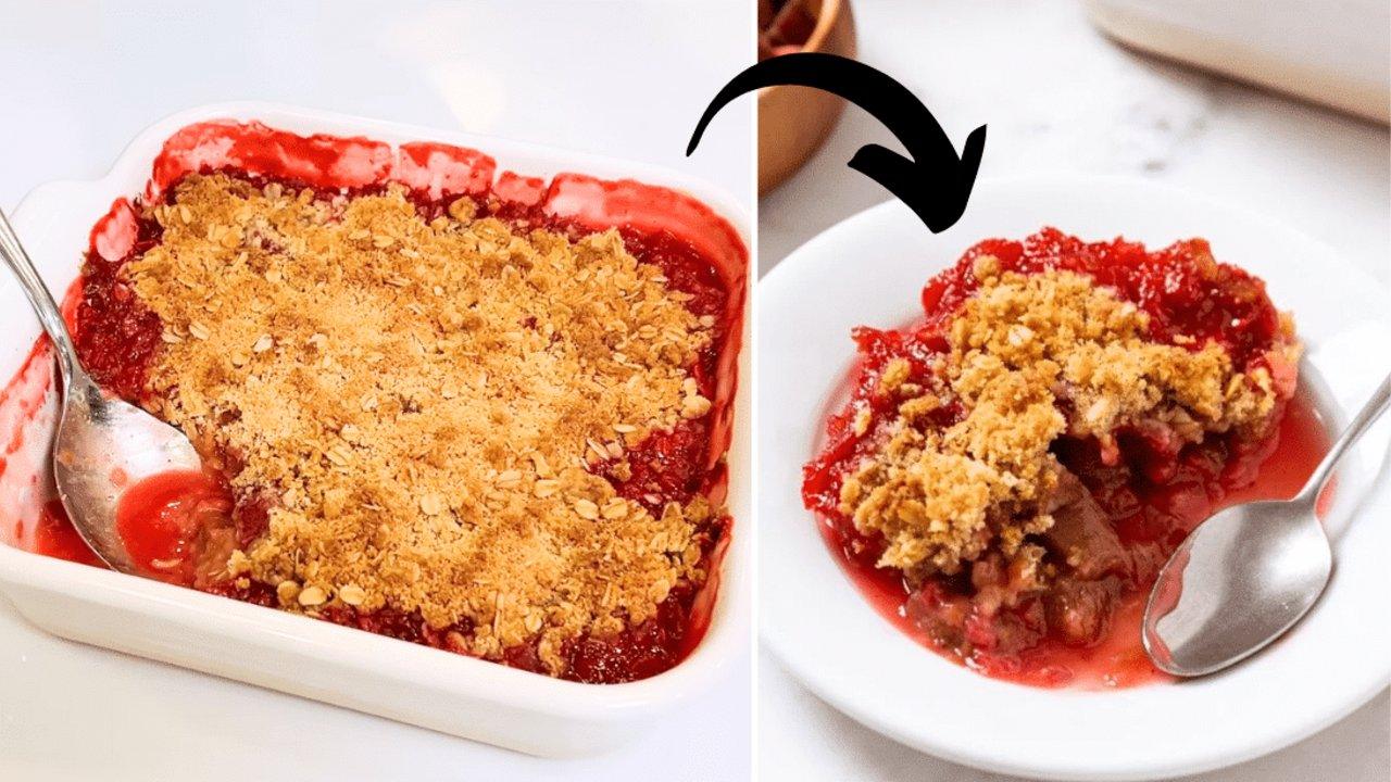 Easy Strawberry Rhubarb Crumble Recipe