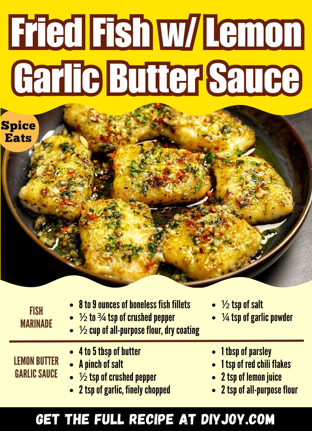 Easy Fried Fish With Lemon Garlic Butter Sauce Recipe