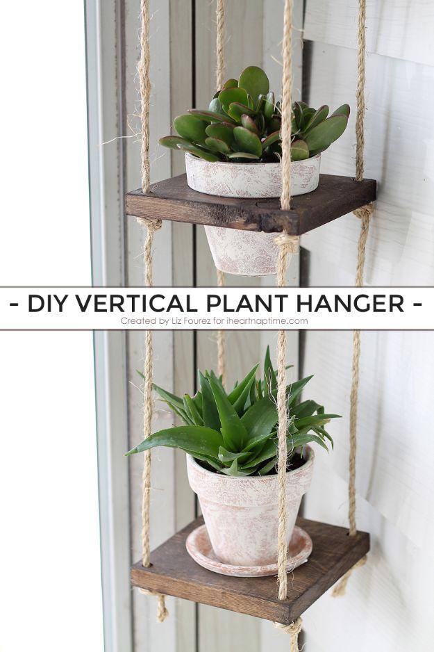DIY Vertical Plant Hanger, friendly for a beginner working with basic tools and a result sturdy enough for daily use
