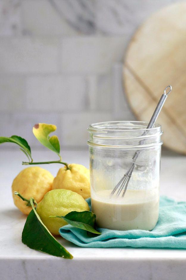 Salad Dressing Recipes - Lemon Tahini Salad Dressing - Healthy, Low Calorie and Easy Recipes for Creamy Homeade Dressings - How To Make Vinaigrette, Mango, Greek, Paleo, Balsamic,