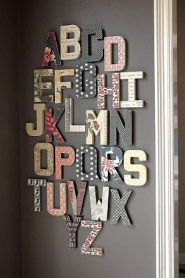 DIY Nursery Decor - Alphabet Wall - Easy Projects to Make for Baby Room - Decorations for Boy and Girl Rooms, Unisex, Minimalist and Modern Nurseries and Rustic, Farmhouse Style -