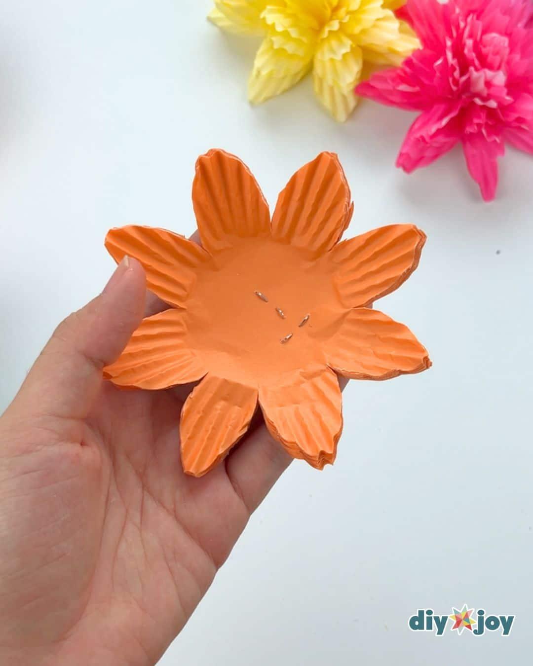 Homemade Paper Flowers Cupcake Liners