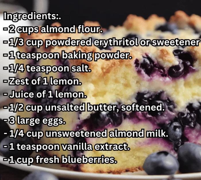 Ingredients for Keto Lemon Blueberry Cake