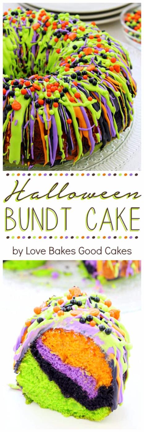 Easy appetizer recipe, dessert-table favorite and kid-friendly spooky serving, highlighting Halloween bundt cake
