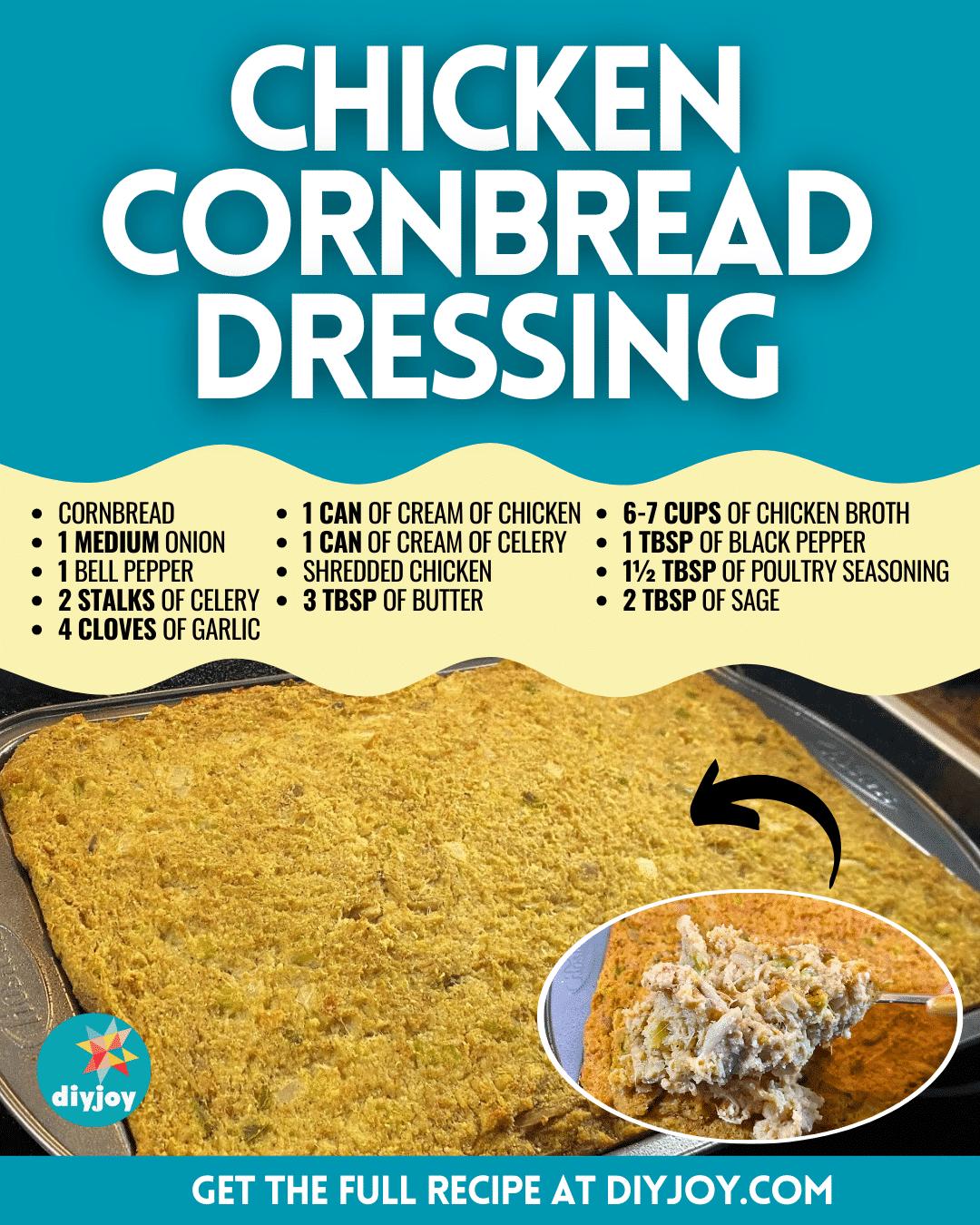 Easy Chicken Cornbread Dressing Recipe