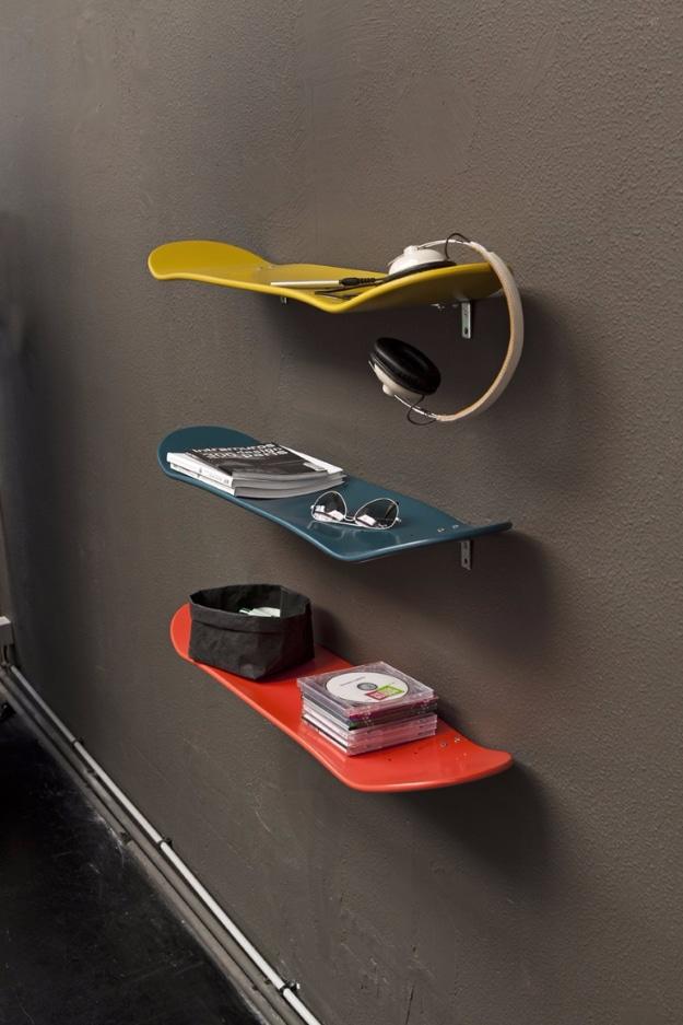 Skateboard Shelves, quick enough to finish before nap time and a look that photographs beautifully once finished