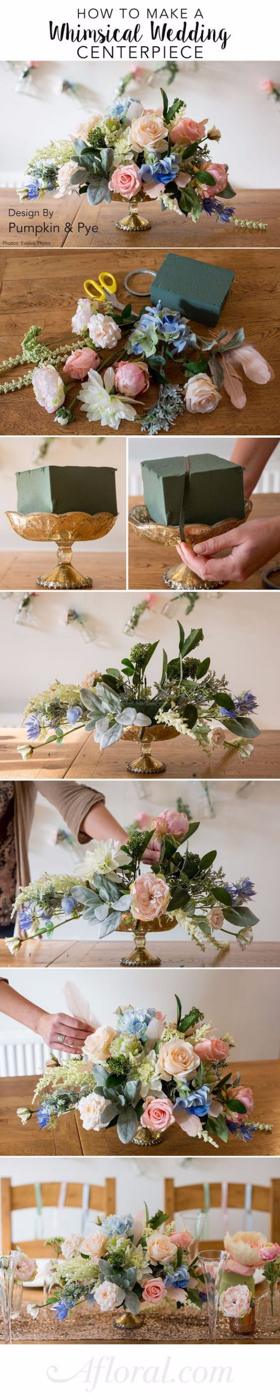 DIY Whimsical Wedding Centerpiece, a budget friendly alternative to store bought wedding decor and worth trying soon